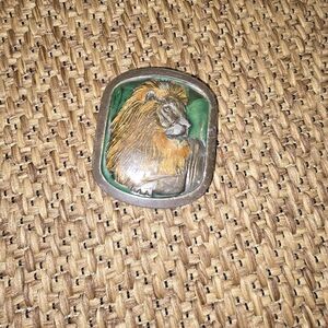 1976 Indiana Metal Craft Lion Belt Buckle